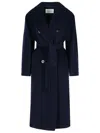 Max Mara Madame Virgin Wool And Blue Cashmere Coat In Blue