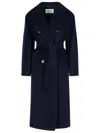 Max Mara Madame Virgin Wool And Blue Cashmere Coat In Blue