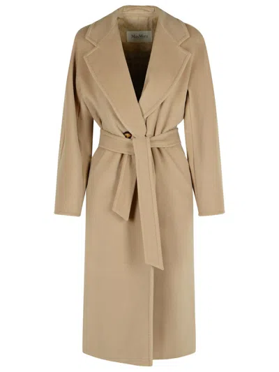 MAX MARA MADAME VIRGIN WOOL AND ECRU CASHMERE COAT