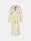 Max Mara Madame' Virgin Wool And Ivory Cashmere Coat In White
