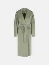 Max Mara Madame' Virgin Wool And Sage Green Cashmere Coat
