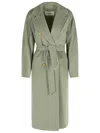 Max Mara Madame Virgin Wool And Sage Green Cashmere Coat In Green