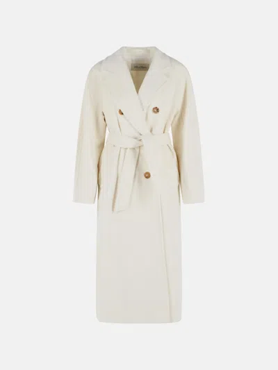 Max Mara Madame Virgin Wool Cashmere Long Coat In Neutral