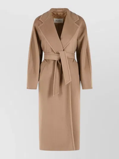 Max Mara Madame Virgin Wool Cashmere Long Coat In Brown