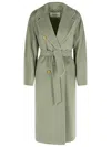 Max Mara Madame Virgin Wool And Sage Green Cashmere Coat In Green