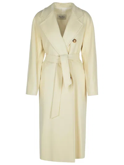 Max Mara 'madame' White Wool Blend Coat Women