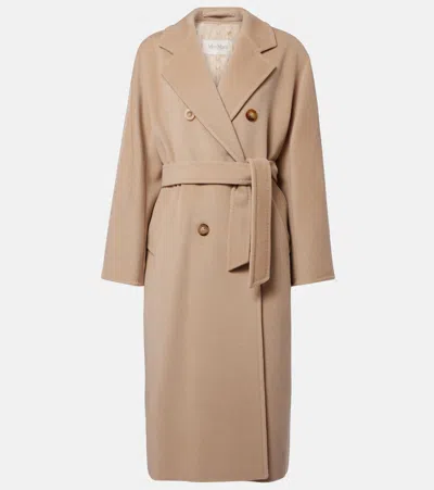 Max Mara Beige Double-breasted Coat In Wool And Cashmere In Neutral