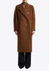 Max Mara 101801 Double-breasted Wool Coat In Brown