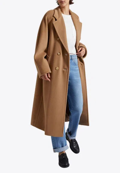 Max Mara Madame Wool And Cashmere Double-breasted Coat In Camel
