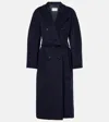 Max Mara Madame Wool And Cashmere Long Belted Coat In Black