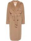 Max Mara Brown Double-breasted Virgin Wool Coat In Brown