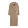 Max Mara Double-breasted Beige Wool-cashmere Coat With Tailored Silhouette In Brown