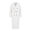 Max Mara Madame Double-breasted Wool Coat In White
