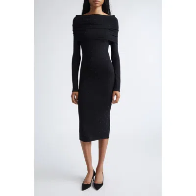 Max Mara Madatti Crystal Embellished Two-piece Sweater Dress In Black