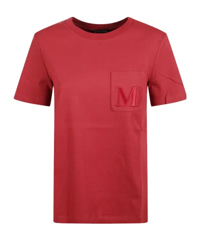 Max Mara 's  Madera Logo Embroidered Crewneck T-shirt In Red