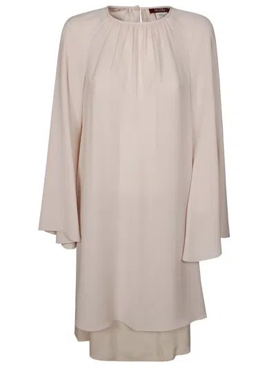 Max Mara Relaxed-fit Dress With Bell Sleeves In Neutral
