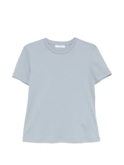 Max Mara Madia Logo-embroidered T-shirt In Blue