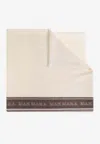 Max Mara Madre Logo Silk-blend Scarf In Cream