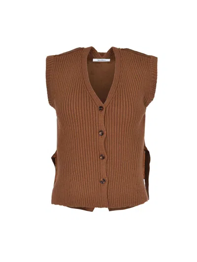 Max Mara "madre" Vest In Brown