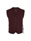 Max Mara Ribbed Sleeveless Cardigan In Burgundy