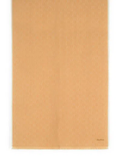 Max Mara Magico Camel Virgin Wool Scarf In Orange
