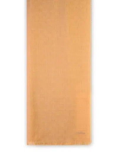 Max Mara Magico' Light Brown Wool Scarf