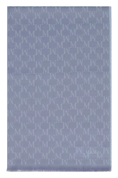 Max Mara Magico Virgin Wool Scarf In Blue