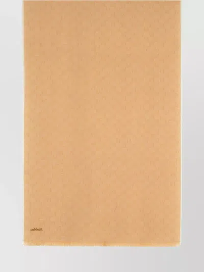 Max Mara 'magico' Wool Scarf With Fringed Edges And Monogram Pattern