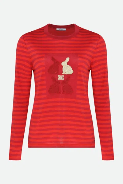 Max Mara Maglia A Righe Rossa In Rosso