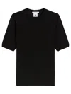 Max Mara Short-sleeved Basic Wool Sweater In Black