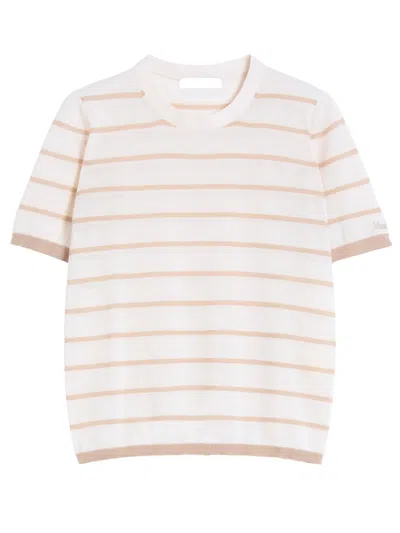 Max Mara Cashmere And Silk Yarn Sweater In Neutral