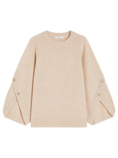 MAX MARA CROSSOVER DETAIL OVERSIZED WOOL AND CASHMERE SWEATER