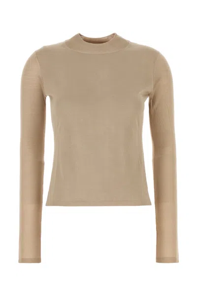 Max Mara Maglione Falesia In Seta Cappuccino Donna In Neutral