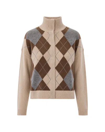 MAX MARA MAGLIONE PACCHE JAQUARD ECRÙ