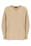 Max Mara Maglione Pania In Misto Lana Beige  Donna