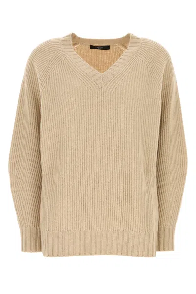 Max Mara Maglione Pania In Misto Lana Beige  Donna In Neutral