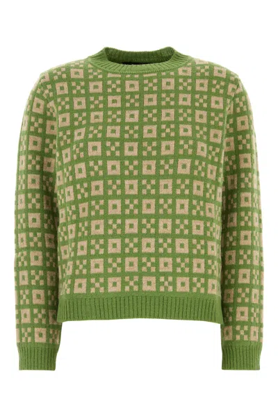 Max Mara Maglione Paride In Misto Acrilico Ricamato Donna In Green