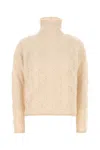 Max Mara Studio Light Pink Wool Blend Scacco Sweater In Neutral