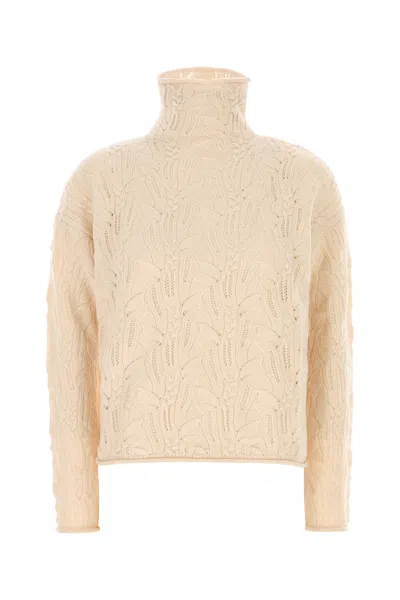 MAX MARA MAGLIONE SCACCO IN MISTO LANA ROSA CHIARO  DONNA