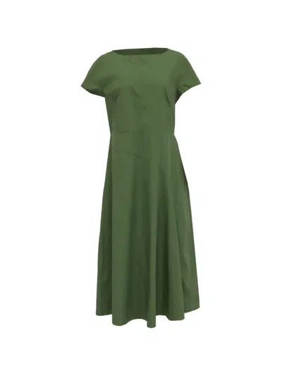 Pre-owned Max Mara Magma Midi Dress In Green