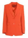 Max Mara Wool Single-breasted Suit Coat In Orange