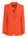 Max Mara Wool Single-breasted Suit Coat In Orange