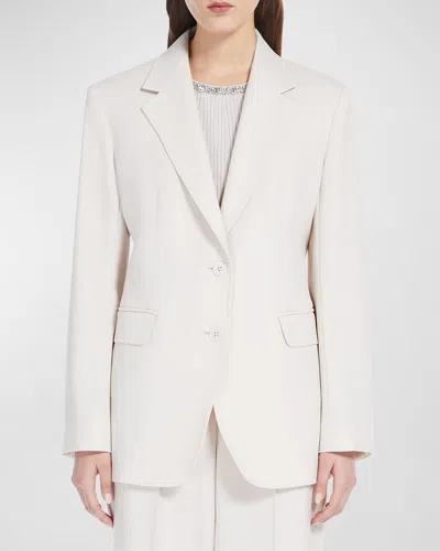 Max Mara Magma Single-breasted Pick Stitch Coat In White