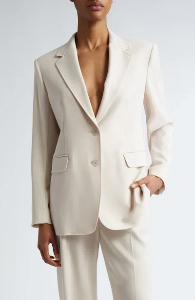 Max Mara Magma Virgin Wool Gabardine Blazer In Beige