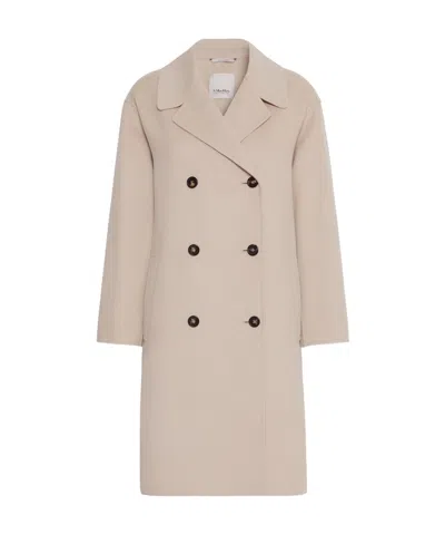 Max Mara Magnolia Double-breasted Coat In Neutral