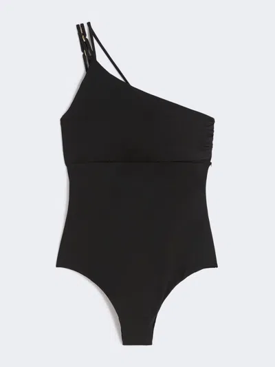 Max Mara Maillot De Bain Une Pièce À Une Bretelle En Jersey In Black