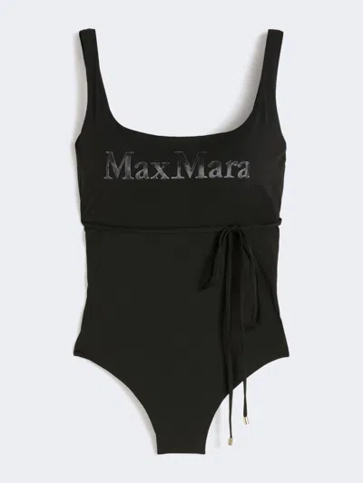 Max Mara Maillot De Bain Une Pièce En Jersey Avec Logo In Noir