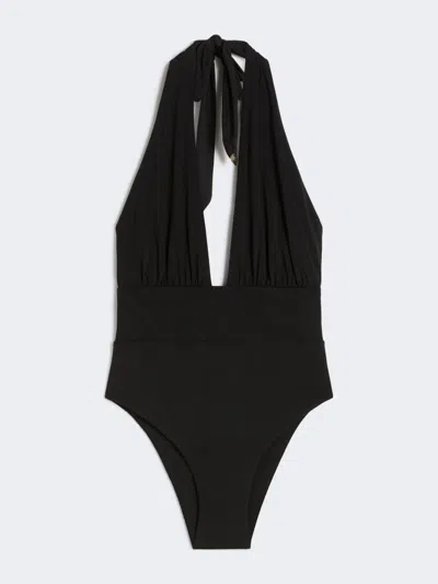Max Mara Maillot De Bain Une Pièce En Voile En Jersey Brillant In Black