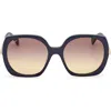 Max Mara Women's Malibu9 58mm Butterfly Sunglasses In Navy/pale Gold/brown