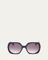 Max Mara Malibu Mixed-media Butterfly Sunglasses In Shiny Black Shiny Pale Gold